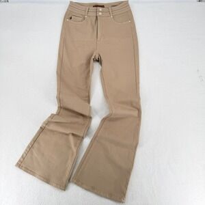 Judy Blue High Rise Wide Leg Cream Jeans Size 7/28 Stretch Denim